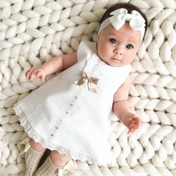 White lace newborn store dress