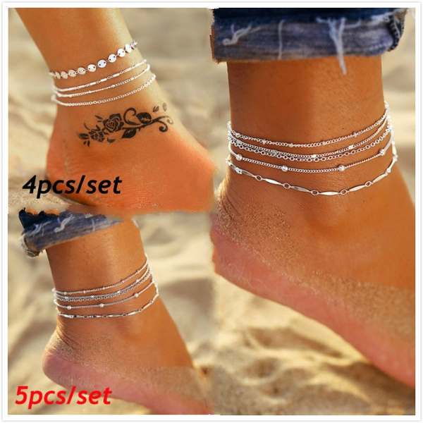 Anklet (payal) With Silver & Black Beads (crystal) In 92.5 Sterling Silver  For Girls And Women - One Piece at Rs 227.00 | Sarjapura | Bengaluru| ID:  25863890730