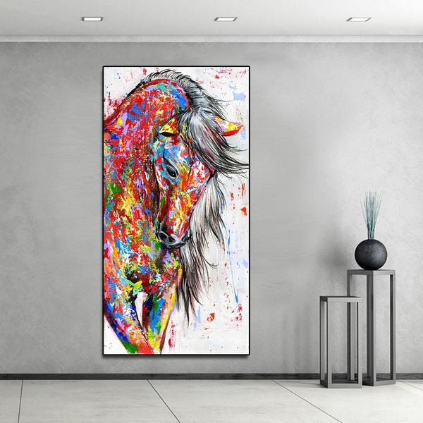 Abstract Modern Oil Horse Painting Canvas Print Wall Art Picture Home Decor Gift