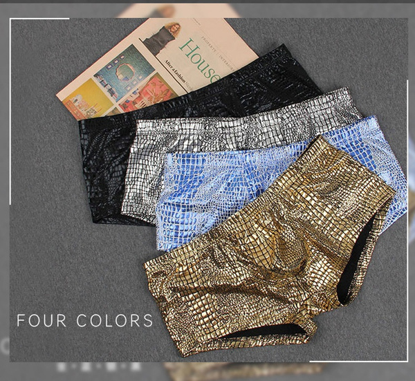 men Snake Skin imitation leather underwear cueca boxer shiny boxershorts  men underwear calzoncillos boxer shorts | Wish