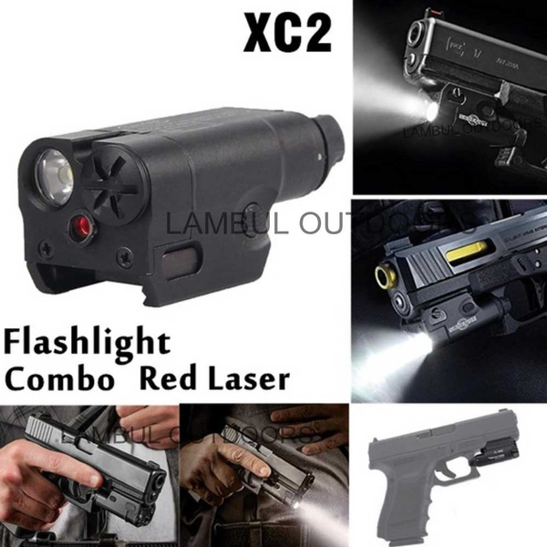 Ultra Laser Light Compact Pistol Flashlight Combo Red Dot Laser