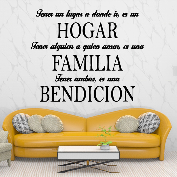 HOGAR FAMILIA BENDICION Vinyl Wall Decal, Spanish Quote