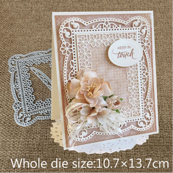 Square Hollow Lace Metal Cutting Dies For DIY Scrapbooking Album Paper Card YJXG 