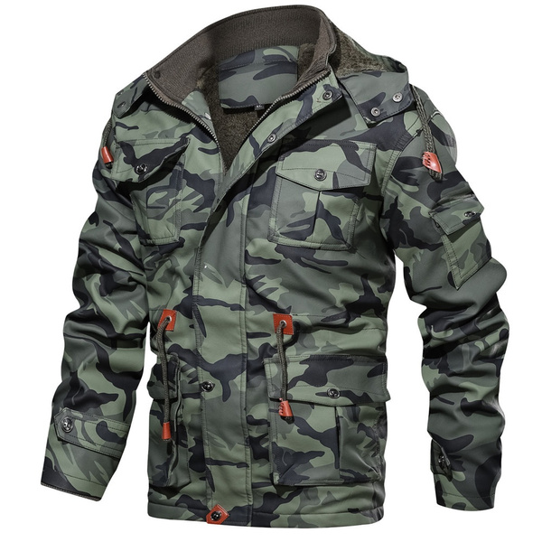 Jamickiki Autumn and Winter Men Camouflage Pu Leather Jacket Coat. 3 Colors