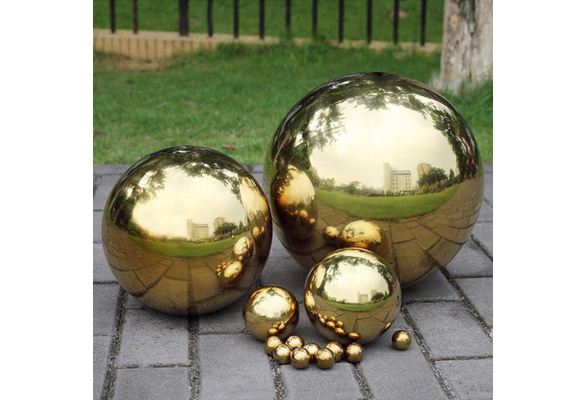 RecoverLOVE Gazing Globe Mirror Ball in Rainbow Stainless Steel Garden Sphere Hollow Ball Mirror Polished Shiny Sphere Decorative Ball Colorful Addition to Any Garden