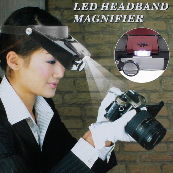 Headband Loupe Microscope Helmet Magnifier eyewear Glass Magnifying ...