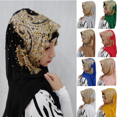 Beaded, chiffon, shawls and hijabs, Beading