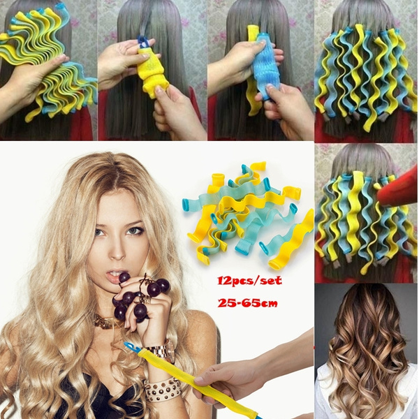 12Pcs/set 25-65cm Women Magic Hair Curlers Fashion Simple Life Hair Curlers  DIY Hair Salon Nature Curlers Rollers Tool Soft Large Hairdressing Tools |  Wish