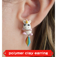 Stud Earring, polymer, horse, Fashion