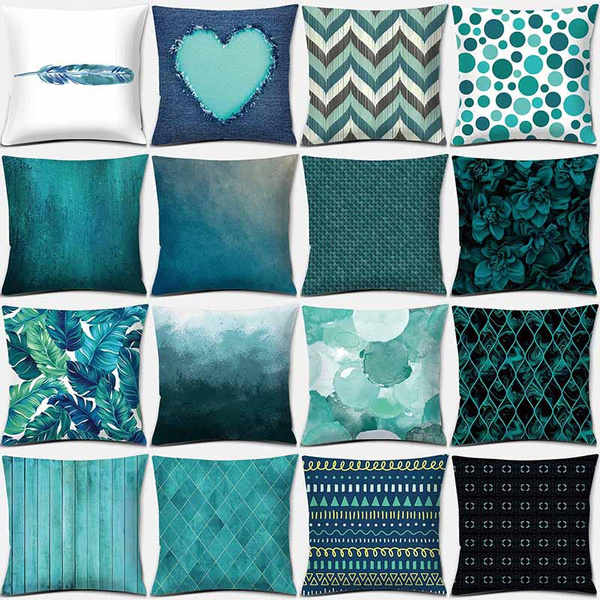 large teal cushion covers