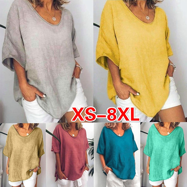 XS-8XL Spring Summer Tops Plus Size Fashion Clothes Women's Casual