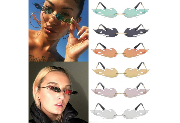 too much Tentacle Ownership 2019 Fashion Fire Flame Sunglasses Women Men Rimless Wave Sun Glasses  Eyewear Luxury Trending Narrow Sunglasses Streetwear | Wish
