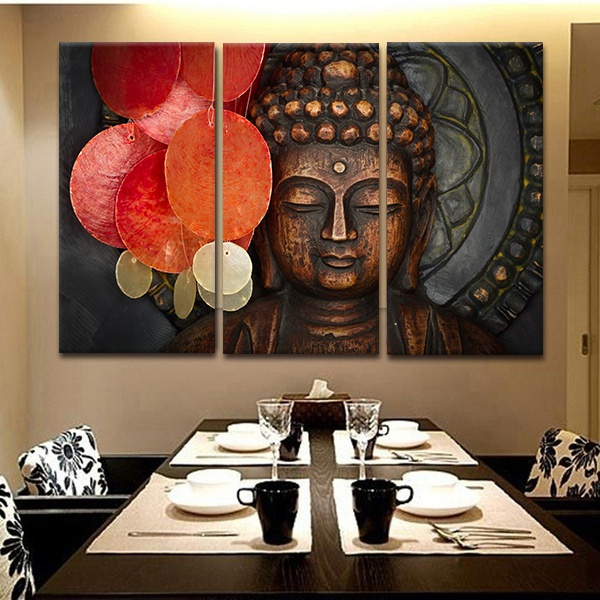 Buddha Statue Canvas Wall Decoration Modern Art Poster Home Living Room Painting 
