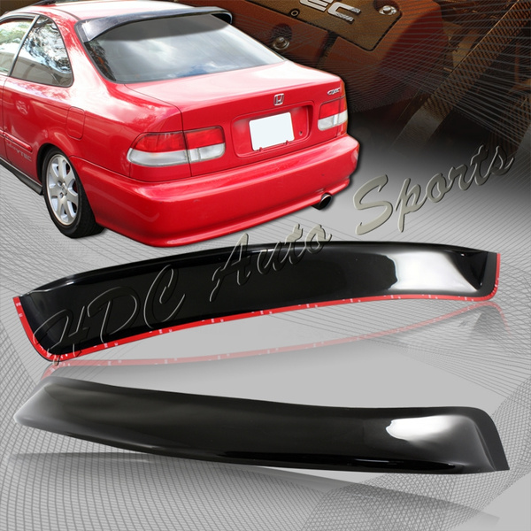 For 1996-2000 Honda Civic Coupe Black ABS Plastic Rear Window Roof Visor Spoiler