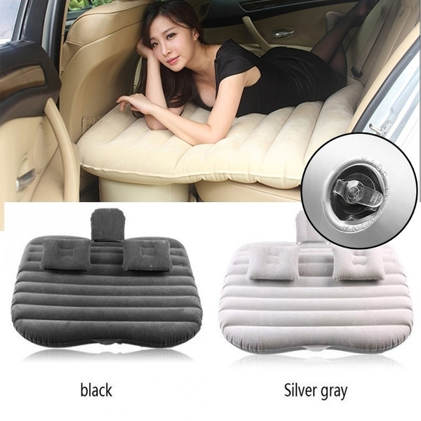Gray Car Air Bed Inflatable Mattress Back Seat Cushion Pillow For