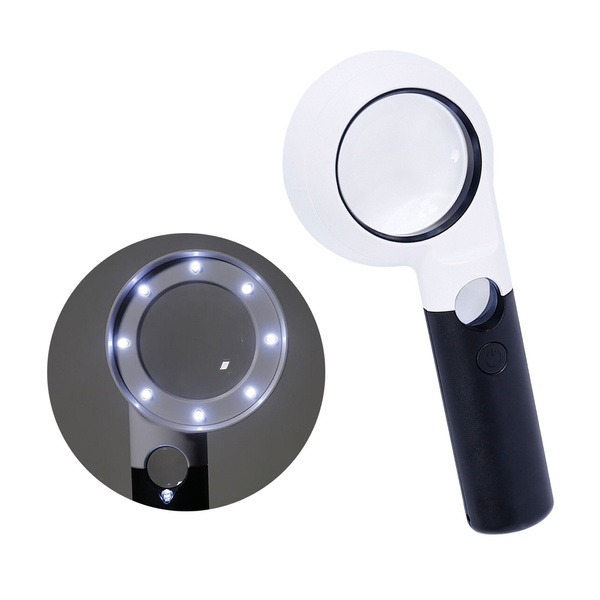 7X 20X Handheld Magnifier 9 LED High Jewelry Appreciation Reading ...