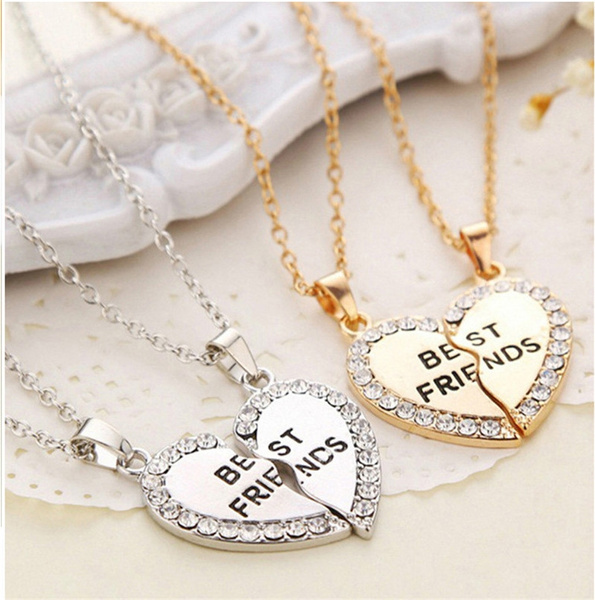 Best Friends Heart Shape Diamond Minimalist Necklace Jewelry Birthday  Jewelry Gift - Walmart.com