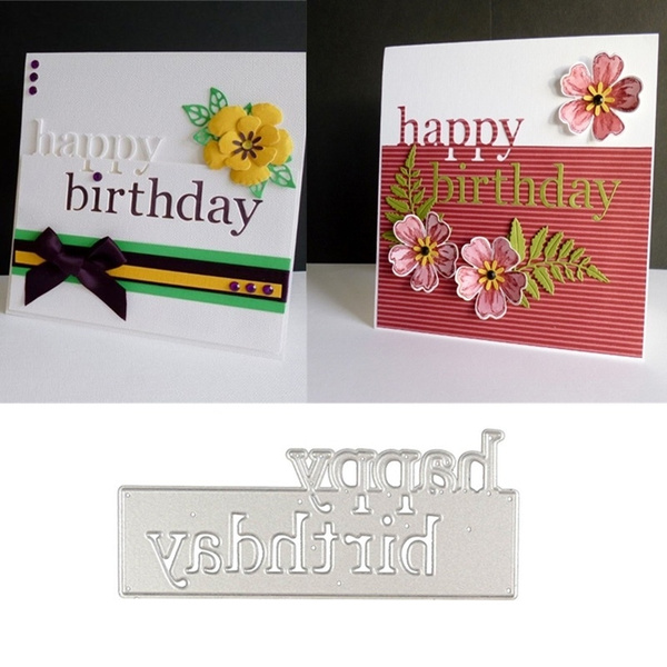 1pc Happy Birthday Metal Die Cuts For Card Making, DIY Handmade Scrapbook  Crafts Stencil