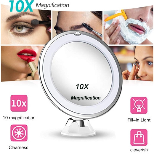 2019 Version 10X Magnifying Makeup Vanity Mirror With Lights Portable