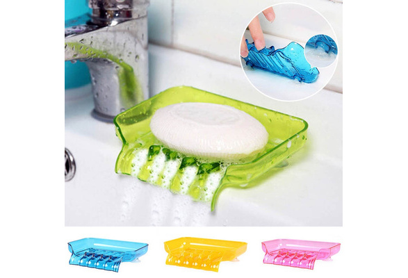 Candy Color Soap Dish Box Case Holder Wash Accessories Container Shower Bathroom 