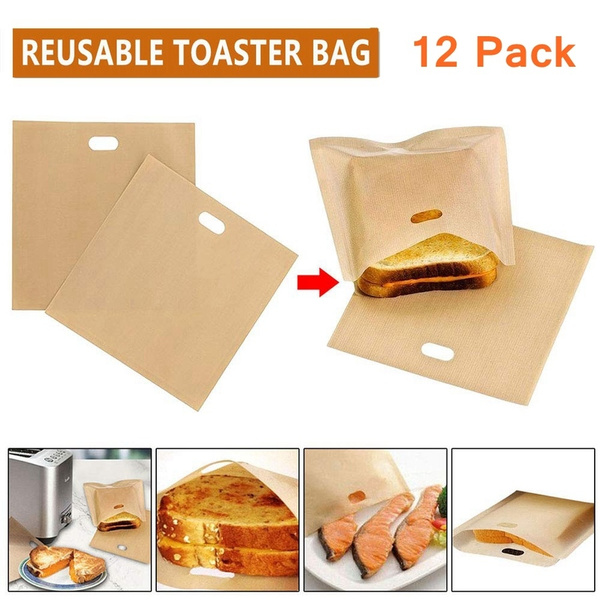Non Stick Toaster Bags Sandwich Bread Bags Microwave Grill Cheese Bag Pack of 12 