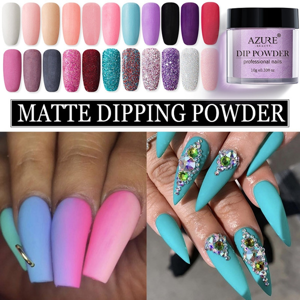 Dipping Powder DIY Manicure Matte Glitter Nail Art Powder Dip Powder System  Liquid Base TOP Activator Nail Powder Dip | Wish
