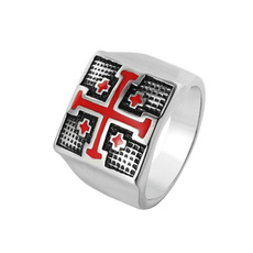 Steel, knightring, crusader, fashion ring
