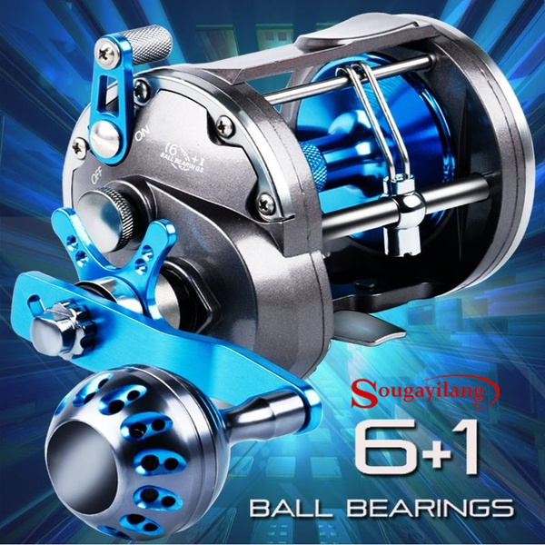 Sougayilang High Speed Conventional Levelwind Trolling Reels Saltwater  Level Wind Fishing Reels Right Handed Offshore Heavy Duty Salt Water Lever  Drag Casting Reel