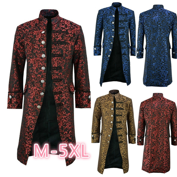 Handmade Renaissance Men's Velvet Goth Steampunk Victorian Frock Coat/Brocade Handmade Renaissance Men's Velvet Goth Steampunk Victorian Frock Coat/Brocade