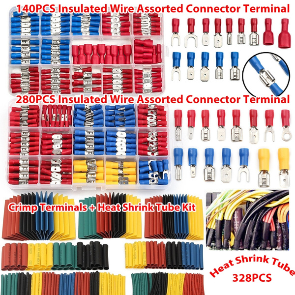 Assortment Kit Electrical Wire Crimp Heat Shrink Tube Terminal Connector 