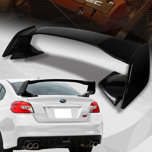 For 15 18 Subaru Wrx Sti Oe Style Painted Black Abs Rear Trunk Spoiler Wing Wish