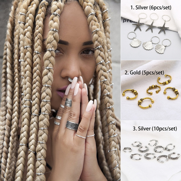 Cowrie shell Loc jewelry Dread bead loc jewelry boho dreadlock bead hair jewelry for braids dread cuff Accessoires Haaraccessoires Haarsieraden 