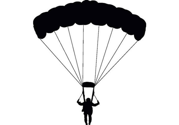 Grußkarte Mit Fotoschlitz – Parachute Skydive Motiv, Blanko Innen, 144 X 148 Mm