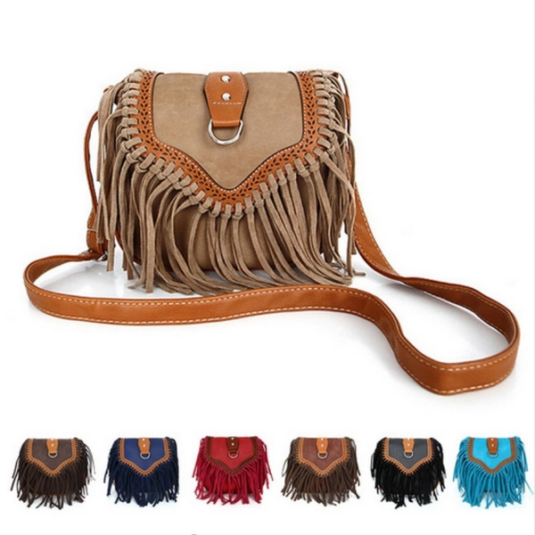 Oversize HIPPIE LEATHER TASSEL Bag Big Fringe Leather 