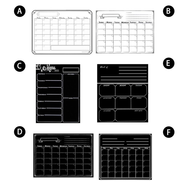 16x12 Magnetic Dry Erase Refrigerator Calendar Monthly Planner Black Note Board 