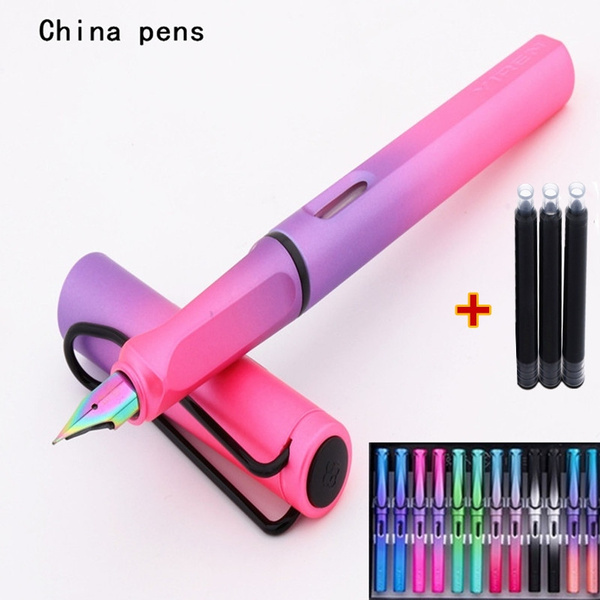 High Quality Gradient Colour 0.38mm/0.5mm Colour Art Pen Point School  Student Pen Office Stationery Fountain Pen