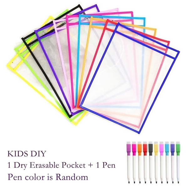 Kids Diy Dry Erasable Pockets A4 Size