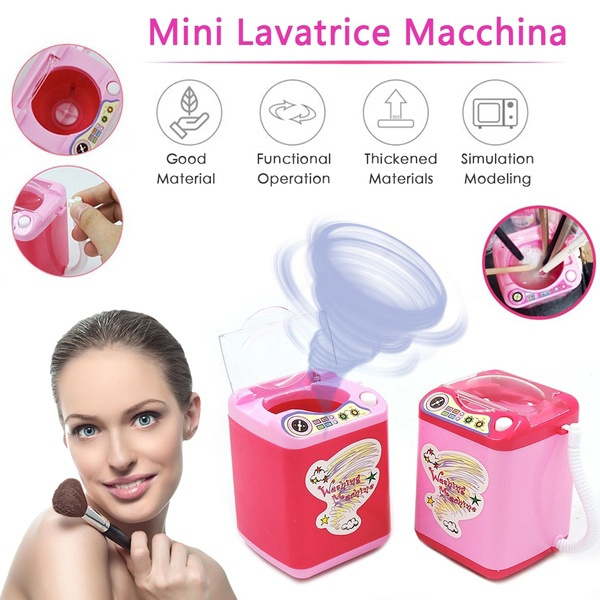 Mini Electric Makeup Brush Cleaner Washing Machine Dollhouse Toy Wash  Makeup Brushes Beauty Blender Cleaning Tool Sponge and Powder Puff Makeup  Toy