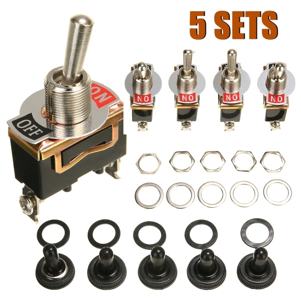 5pcs 15A 250V SPST 2Pin Heavy Duty Car Boat ON/OFF Rocker Toggle Switch ...