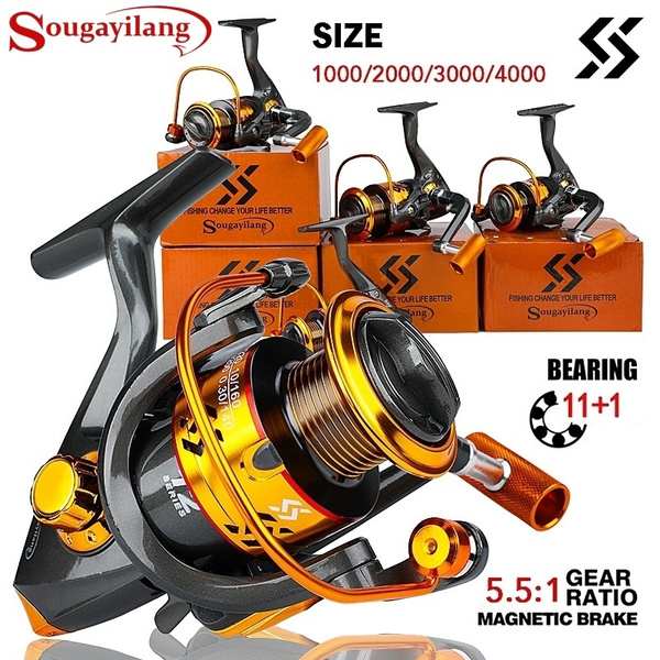 Sougayilang Fishing Reels 12BB 5.5:1 Spinning Reel 1000-4000 Left/right  Carp Fishing Reel Freshwater Saltwater Fishing Gear
