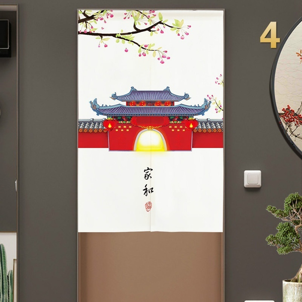 Chinese Painting Japanese Door Curtains Window Half Kitchen Doorway Divider 