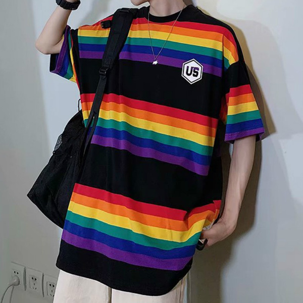 rainbow striped t shirt