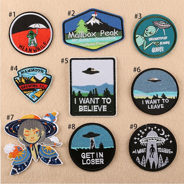 Cartoon Ufo Hippie Patches Embroidered Patches For Clothing - Temu