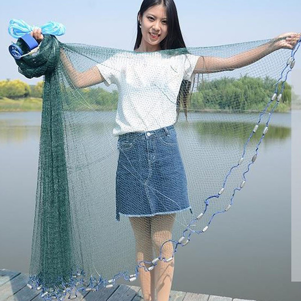 3m Fishing Net Bait Easy Throw Hand Cast Strong Nylon Mesh Sinker
