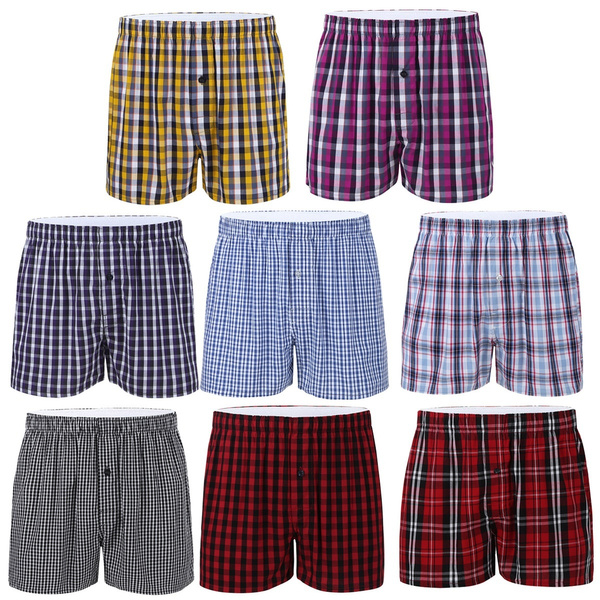 M-XXXL Men's Multicolor Plaid Woven 