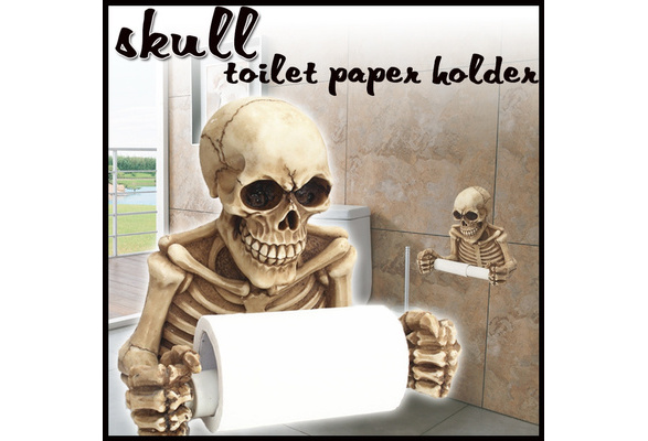 This Creepy Metal Skeleton Toilet Paper Holder Is Perfect For Horror Lovers