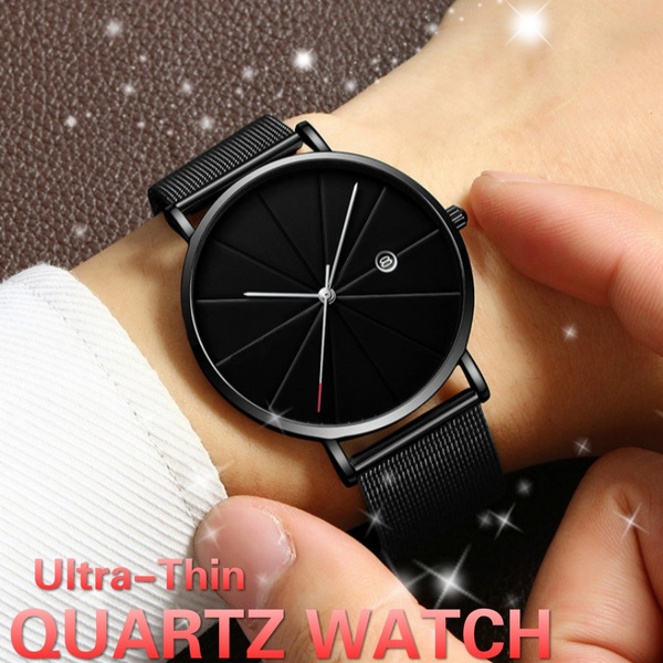 Orologio Da Uomo Stile Semplice Calendario Data Orologio Da Polso Da Uomo  D'affari Al Quarzo Ultra Sottile | Wish