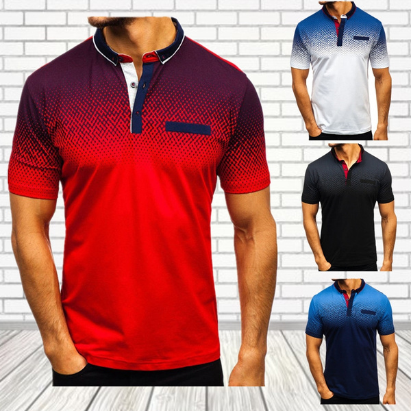 Men's Summer Polo T-shirt, Summer New Short-sleeved Fashion Casual ...