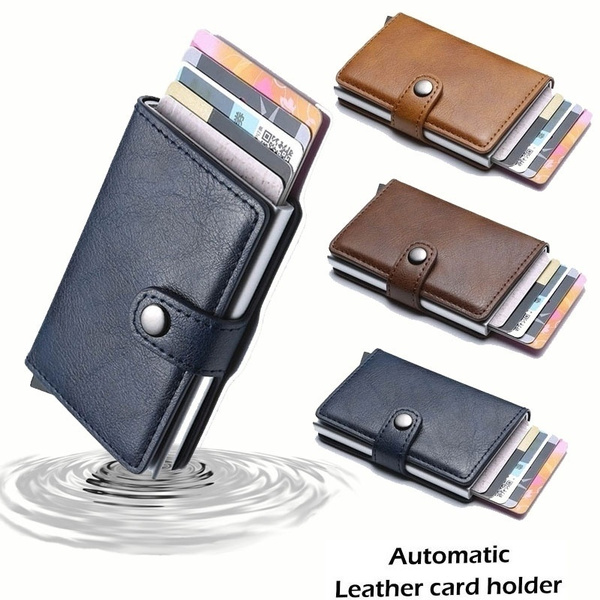 Multifunction Leather Card Wallet Large Capacity Money Clip Pocket ...