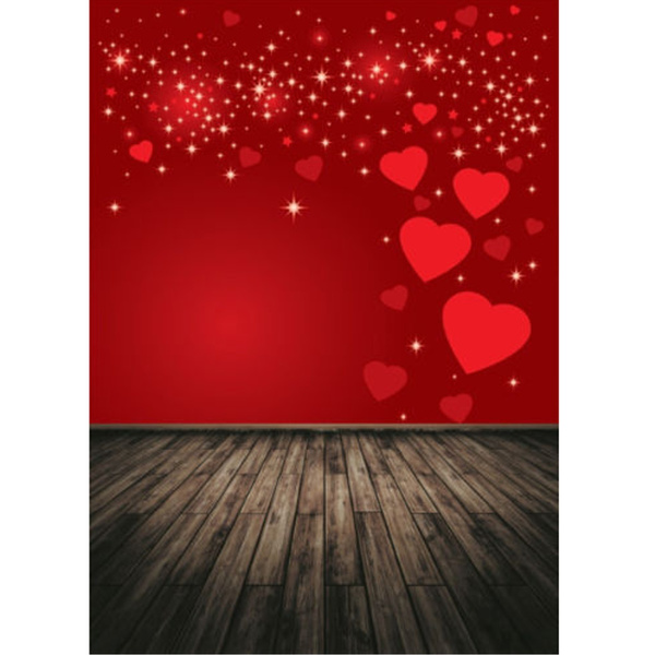 Romantic Love Wood Red Photography Background Photo Studio Backdrop 